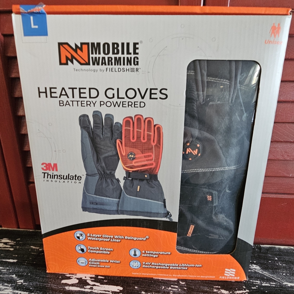 Heated Gloves - Black and Orange